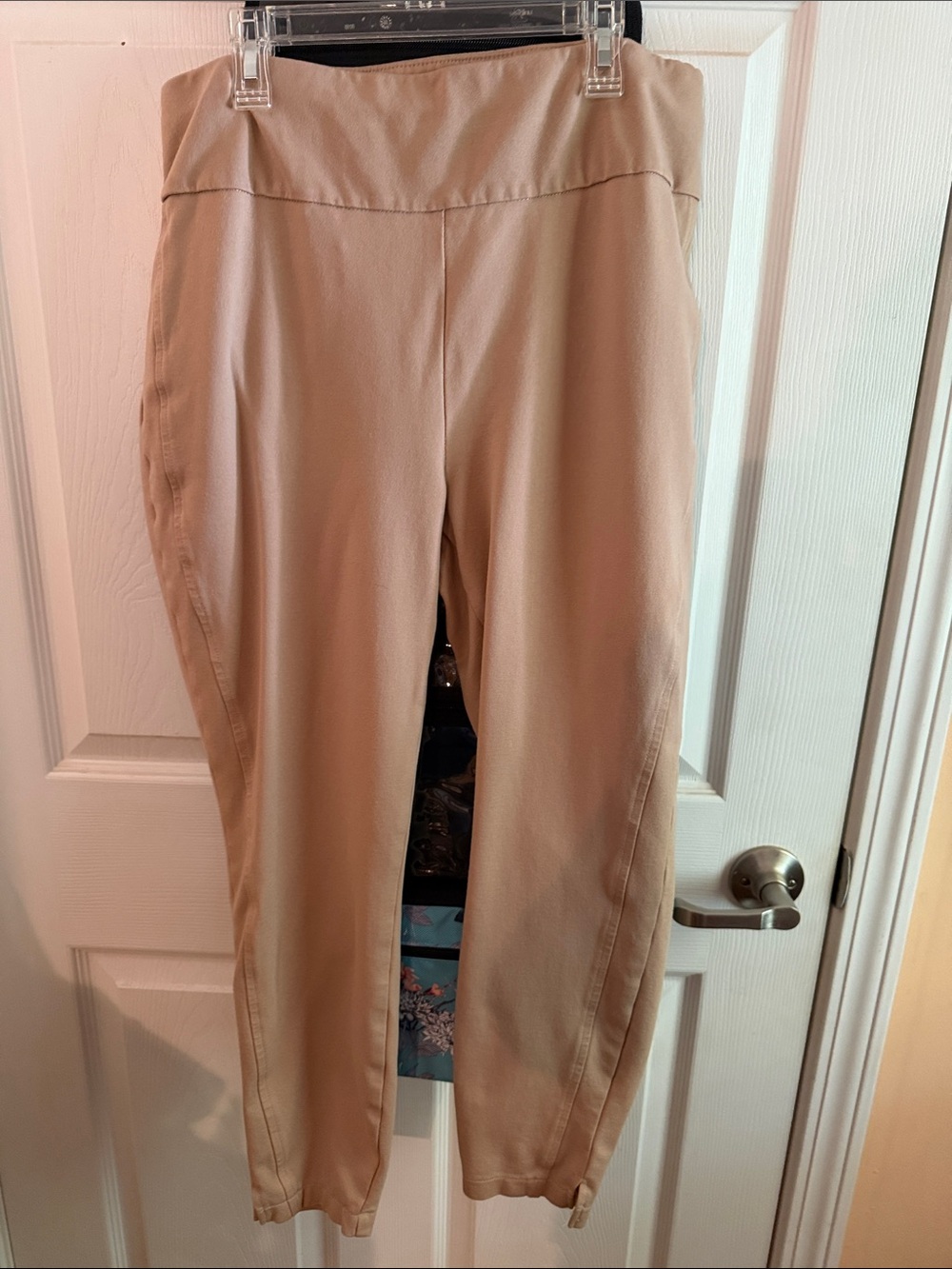 Beige High-Rise Drawstring Jogger Pants